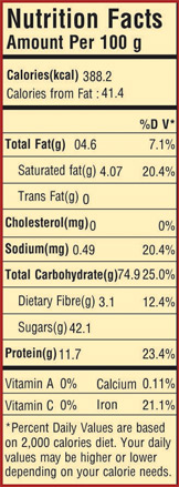 Nutrition facts of Falooda Mix